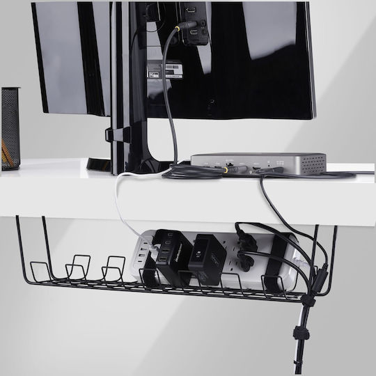 Organizer Startech Kabelablage Unter dem Schreibtisch – 61,5 cm – Metallkanalkorb – Schwarze