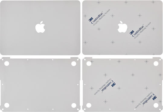 2-în-1 Piele Superioară Inferioară Macbook Pro 13" A1502 2015 A1425 2012-2013 Argintiu