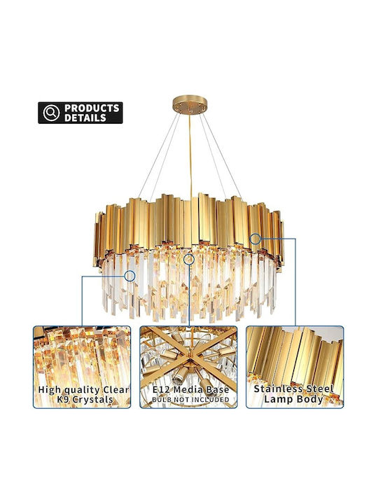 Lightplanet Πολυέλαιος με Κρύσταλλα Χρυσός Lightplanet Πολυέλαιος με Κρύσταλλα Χρυσός