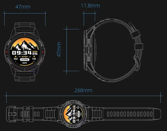 GS Active Smartwatch με Παλμογράφο (Χρυσό)
