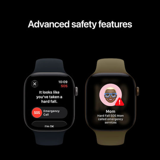 Apple Watch Series 12 Cellular Aluminium 42mm Waterproof with Heart Rate Monitor (Light Gold Aluminium with Sand Sport Band - S/M)
