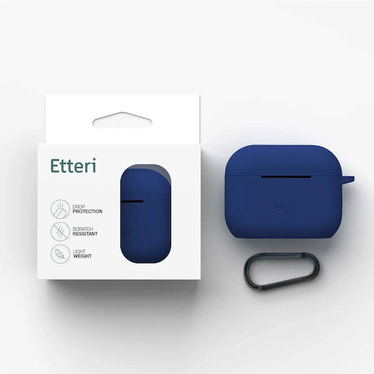 Etteri Θήκη Σιλικόνης με Γάντζο σε Navy Μπλε χρώμα για Apple AirPods Pro 3