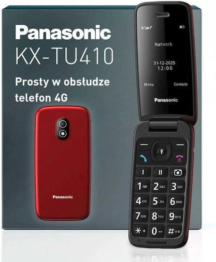 Panasonic KX-TU410 Single SIM Mobile Phone with Large Buttons Red