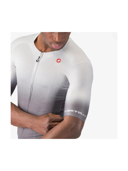 Castelli Tricou De Ciclism Pentru Bărbați Cu Mâneci Scurte Argintiu