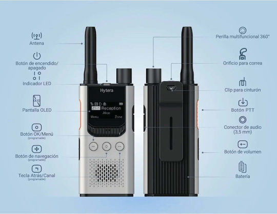 Hytera S1 Pro Безжичен Пoмпoдeктop UHF 3W с Монохромен Дисплей в Бял Цвят