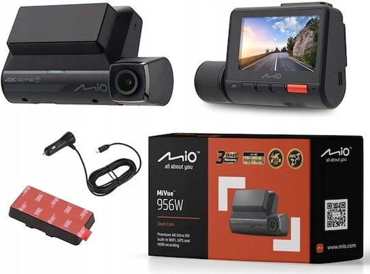 Mio MiVue 56W Κάμερα DVR Αυτοκινήτου 4K με Οθόνη 2.7" Wi-Fi, GPS
