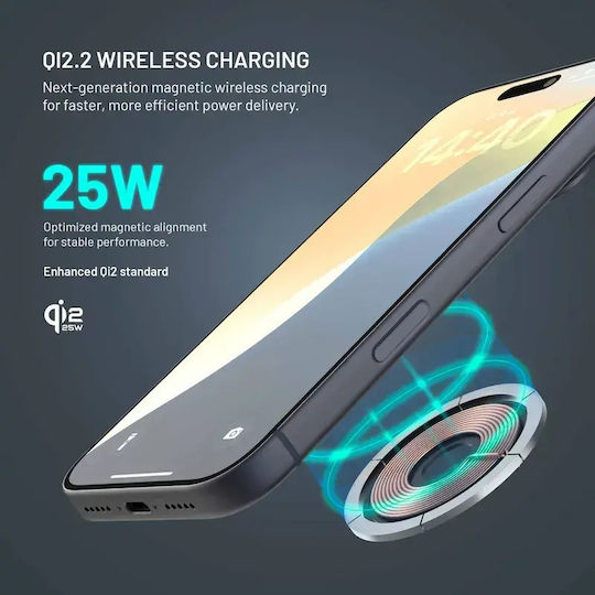 Fixed Încărcător Wireless (Qi Pad) 7.5W Livrarea Energiei Gri Spațial (MagPowerstation Alu)