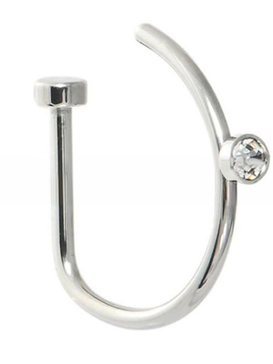 Asimi Body Piercing Falsches Nasenpiercing aus Stahl 8mm Silbern