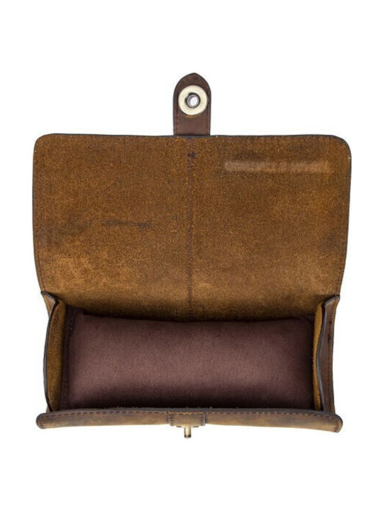 Leather Travel Case for 3 Watches Watch Roll Daponte Brown