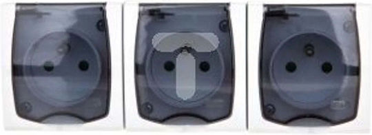 Ospel Madera Triple External Waterproof Power Socket with Transparent Lid