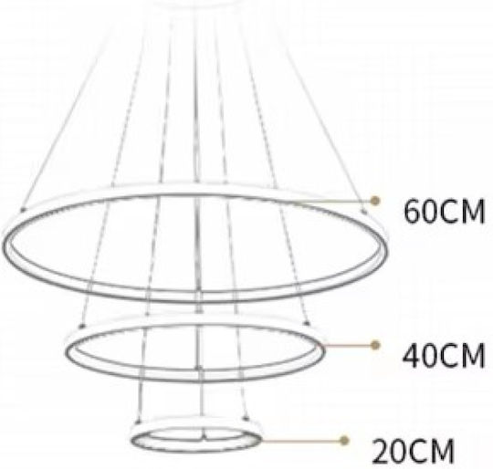 Home Lighting Κρεμαστό Φωτιστικό Μαύρο LED με Ρυθμιζόμενο Λευκό Φως 60x60x100εκ.