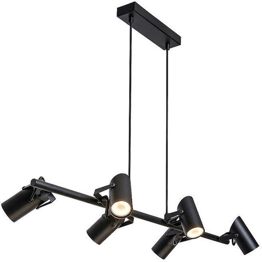Rabalux Deckenleuchte Schwarz Schiene für 6 Lampenbirnensockel GU10 87x150cm