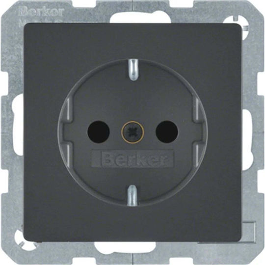 Hager Power Socket Gray 1pcs