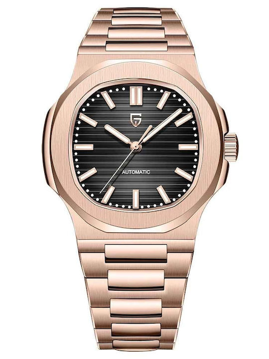 Pagani Design Ceas Bărbătesc 40mm Automat cu Brățară Metalică Rose Gold / Black