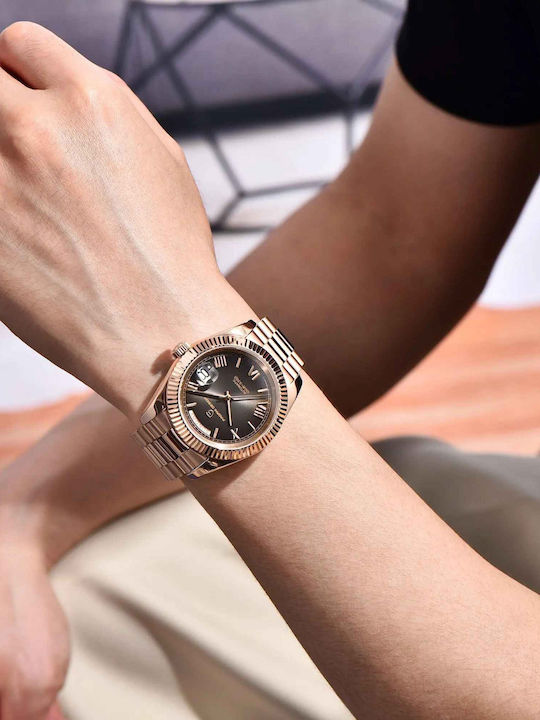 Pagani Design Ceas Bărbătesc 36mm Automat Cu Brățară Din Oțel Inoxidabil Rose Gold / Black