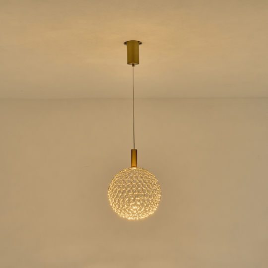 Eurolamp Перфорато Висящо Таванно Осветително Тяло Сребристо LED с Топло Бяла Светлина 25x25x163см