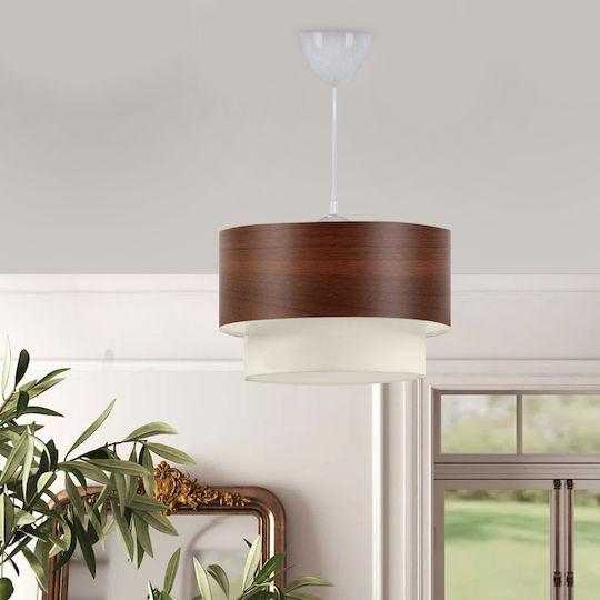 Megapap Whitehouse Pendant Light Brown with Socket E27 30x20x55cm