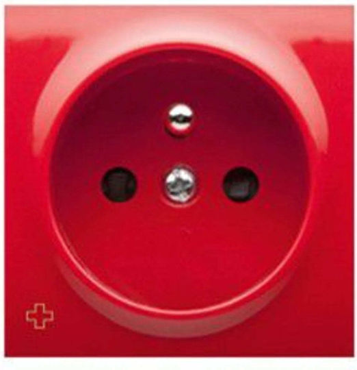 Simon 54 Single Socket Cover Screen Antibacterial Red