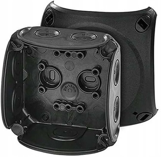 Installation Box Dk 0100 Bz Surface-mounted Without Terminals 84x84x55mm Hermetic Ip66 Black Hensel