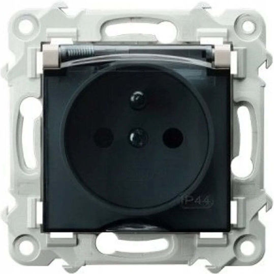 Ospel Szafir Single External Waterproof Power Socket with Transparent Lid