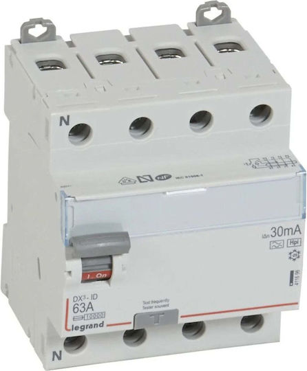 Întrerupător Diferențial P 304 4 Poli 63A 0,03A Tip F Hpi Seria Dx3 411696