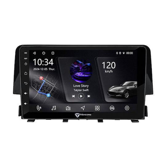 VenCore Auto-Audiosystem für Honda Civic 2016-2026 (Bluetooth/USB/AUX/Eingebautes Wi-Fi / 3G/GPS/Apple CarPlay/Android Auto) mit Touchscreen 9 Zoll