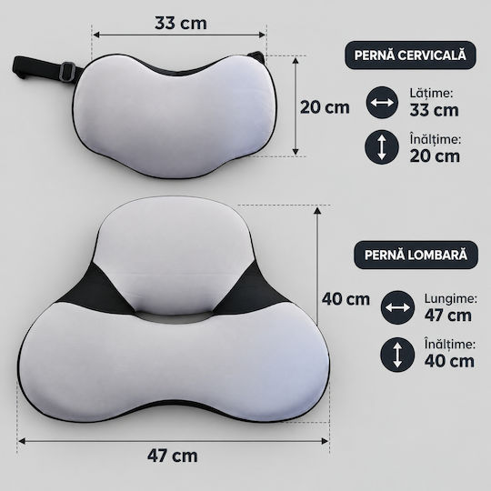 Ιατρικό Μαξιλάρι Αυχένα Memory Foam Γκρι
