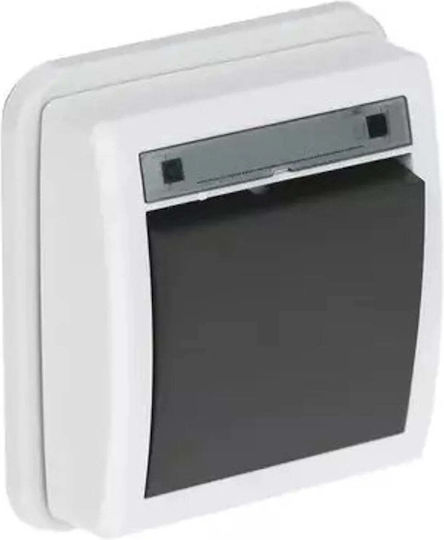 Elektro Plast Waterproof Recessed Wall Switch Single with Grey Frame