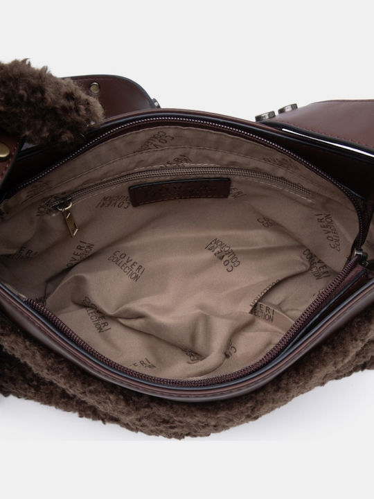 Dark Brown Fur Women's Shoulder Bag