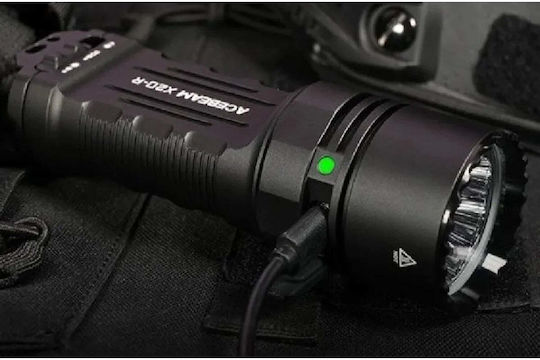 Acebeam Rechargeable Head Flash Light LED IP68 with Maximum Brightness 10 Lumens + Battery X20-R-Black