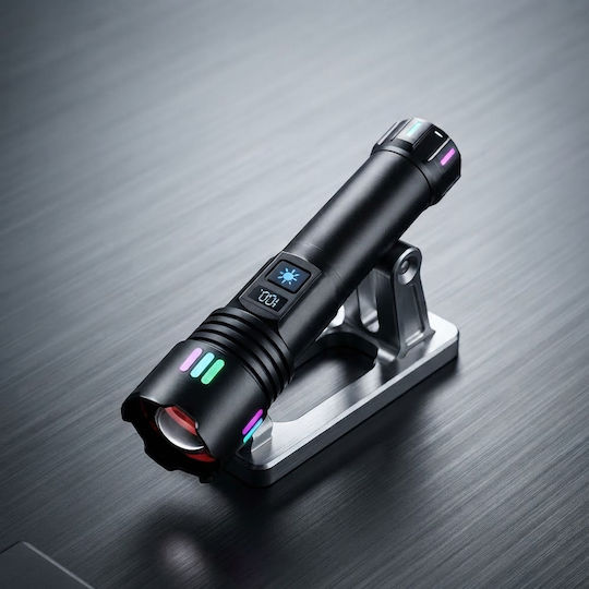 Andowl Wiederaufladbar Taschenlampe LED IP43 Schwarz