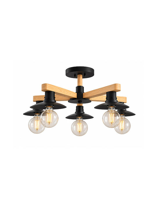 Elmark Ceiling Mount Light Black with Socket E27