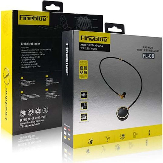 Fineblue FL-C8 In-Ear Bluetooth Kopfhörer Revers Schwarz/Gold