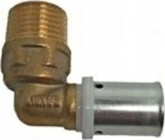 Wago Winkel Pex 20x1/2" M Gewindering Raksa Pex K1-2012-1g Crimped