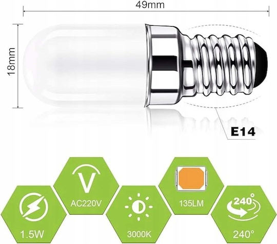 Helios Λάμπα LED 3W για Ντουί E14 Θερμό Λευκό 250lm