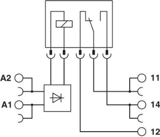 Phoenix Contact Ρελέ Ράγας Ισχύος Μονοπολικό με Τάση 24V