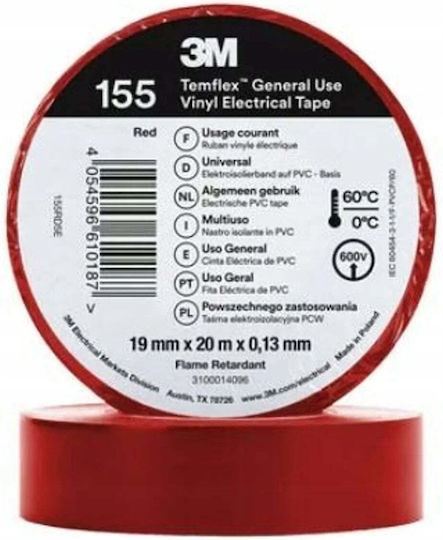 3M Insulation Tape 19mm x 20m Temflex 155 Brown