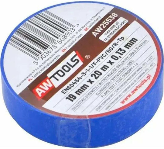 AWTools Изолационна лента 19мм x 20м Син