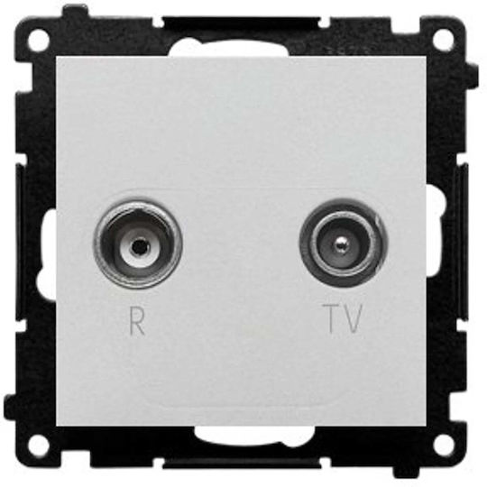 Simon 55 R-tv Antenna Jack End Separated Module 1x Input 5862 Mhz Aluminum Mat Tak.01/143