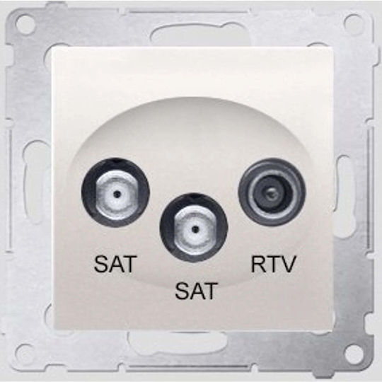 Kontakt-Simon Antennensteckdose Simon54 Sat Sat Rtv End Creme Dask2.01/41