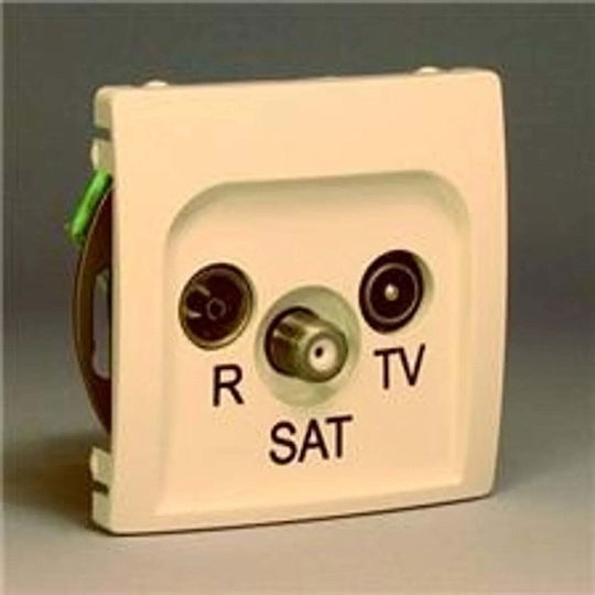 Kontakt-simon TV-Antennensteckdose Grundlegend Modul Rtv Sat Durchgangsloch Beiges Bmzar-sat10 P.01 12