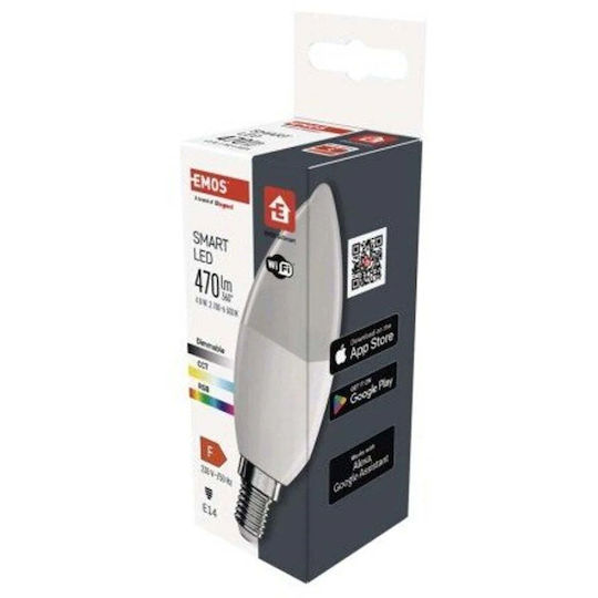 Emos Smart Λάμπα LED 4.8W για Ντουί E14 RGB 470lm Dimmable
