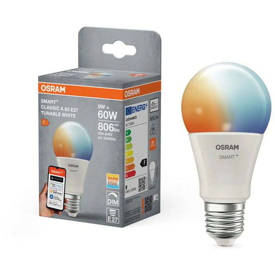 Ledvance Smart Λάμπα LED 9W για Ντουί E27 και Σχήμα A60 Θερμό Λευκό 806lm