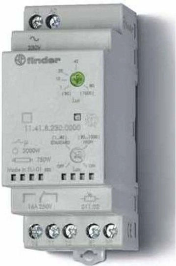 Finder Twilight Switch 1p 16a 230v Ac 35mm Ip20 Външен сензор Ip54 1-80lx 11.41.8.230.0000