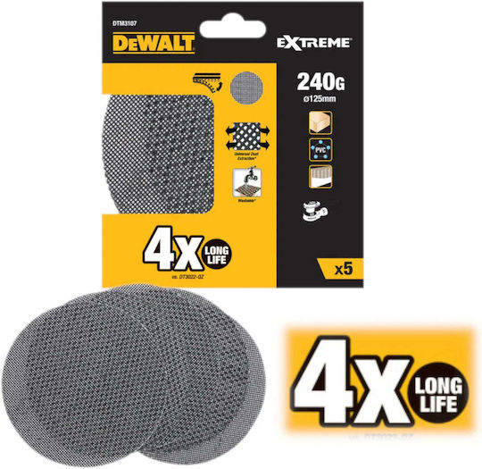 Dewalt Disc Plasă de Șlefuire 125 P240 5 Bucăți