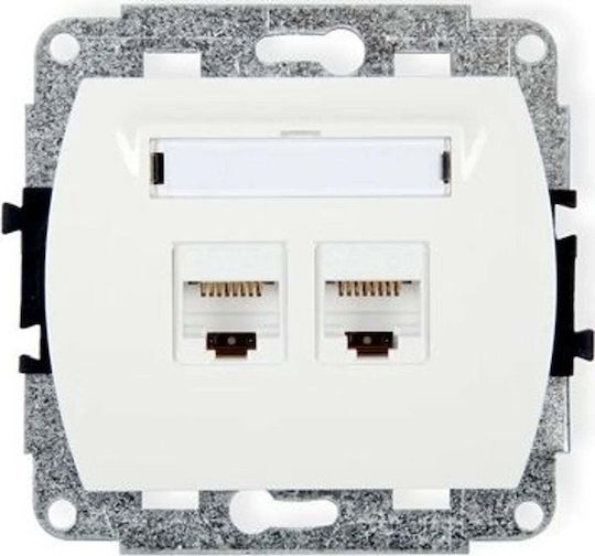 Trend Network Sockets 2xRJ45 Cat 5e 8-Pin White GK-2