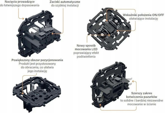 Legrand Niloe Μονή Εξωτερική Πρίζα Δικτύου RJ45 Τύπου Cat6 σε Μαύρο Χρώμα 863563B