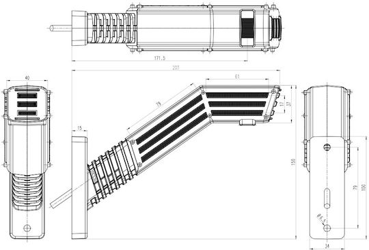 Led Triplu Lumina Laterală De Gabarit Tip Corn Lung Funcție Semnalizare 12v24v Was Stângă