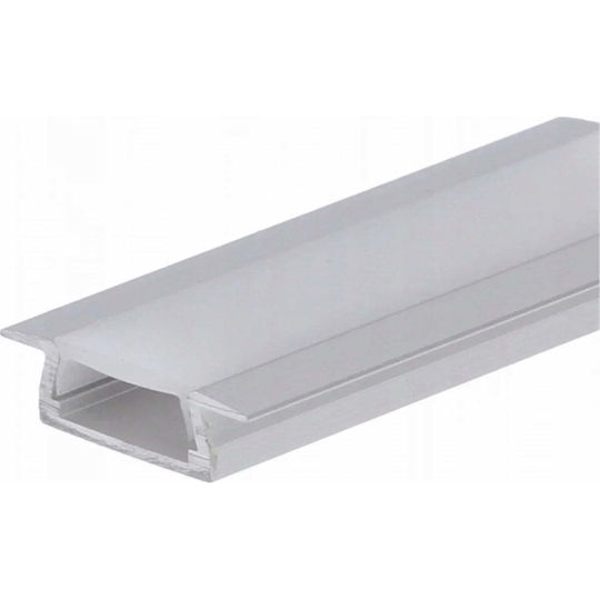 GloboStar Milky Abdeckung Gemauertes Aluminiumprofil für LED-Streifen mit Opalabdeckung 200cm