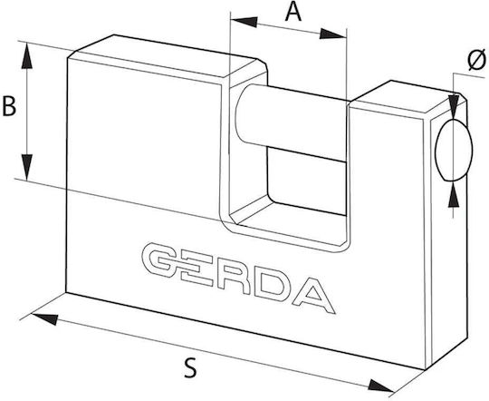 Gerda Bronze Padlock Monoblock with Key 75mm 1pcs